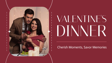 Valentine's Dinner For Two With Slogan FB event cover Design Template