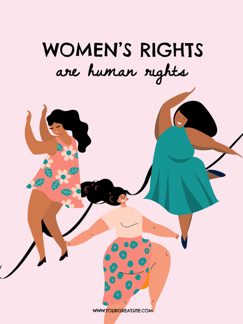 Empowering Women's Rights Poster 36x48in Šablona návrhu