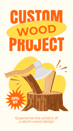 Предложение услуг Perfect Woodworking Projects со скидками Instagram Story – шаблон для дизайна