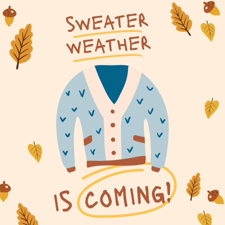 Autumn Inspiration with Cute Warm Sweater Instagram Design Template