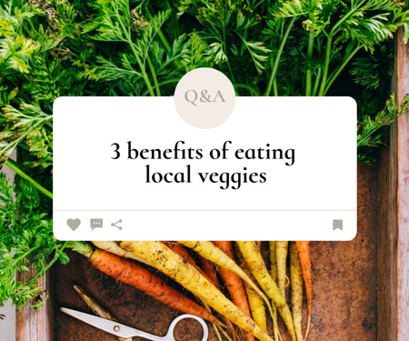 Local Veggies Ad with Fresh Carrot Medium Rectangle Modelo de Design