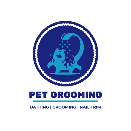 Pet Grooming and Bathing Services Animated Logo Design Template