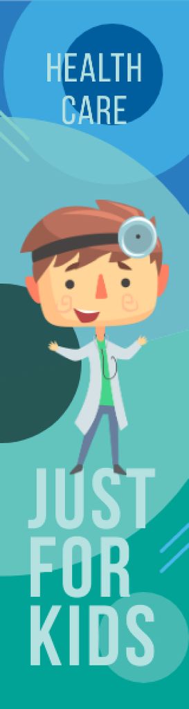 Kids' Healthcare Offer with Cartoon Doctor Skyscraper tervezősablon