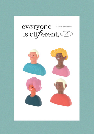 Inspirational Phrase about Diversity Poster 28x40in Šablona návrhu