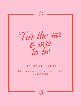 Engagement Party Announcement on Pink Invitation 13.9x10.7cm Design Template