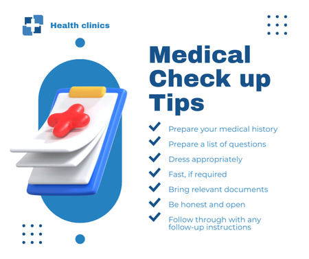 List of Medical Checkup Services Facebook Design Template