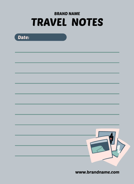 Plain Blue Trip Organizer Notepad 4x5.5in – шаблон для дизайна