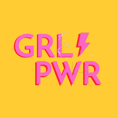Girl Power bright Inspiration Animated Postデザインテンプレート