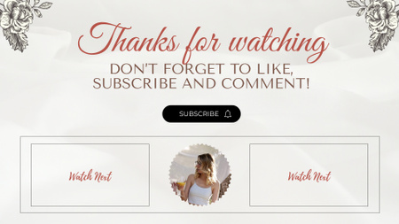 Wedding Vlog With Episodes In Beige YouTube outro Design Template