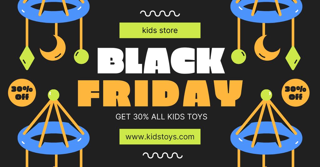 Ontwerpsjabloon van Facebook AD van Black Friday Sale in Kids Store