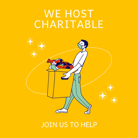 Charitable donate Instagram tervezősablon