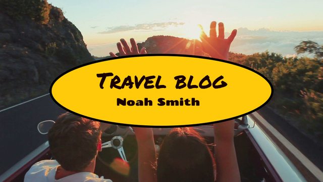Travel Blogger With Sunset Road Trip YouTube intro Modelo de Design