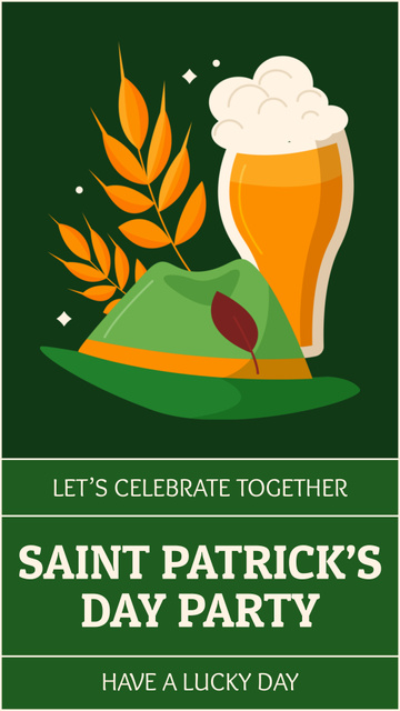 Invitation To Celebrate St. Patrick's Day Together Instagram Story Modelo de Design