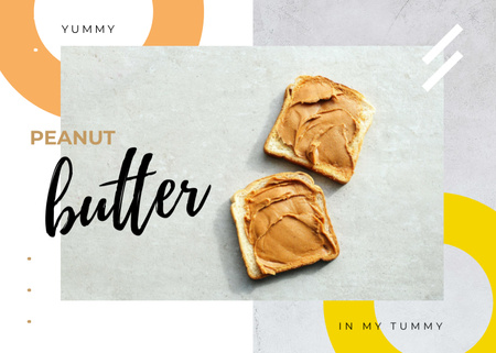 Toasts with peanut butter Postcard 5x7in Modelo de Design