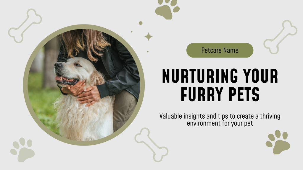 Nurturing Your Furry Friends Presentation Wide Šablona návrhu