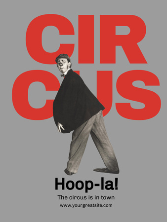 Circus Show with Cute Clown Poster 36x48in – шаблон для дизайну