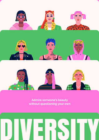 Inspirational Phrase about Diversity Poster Šablona návrhu