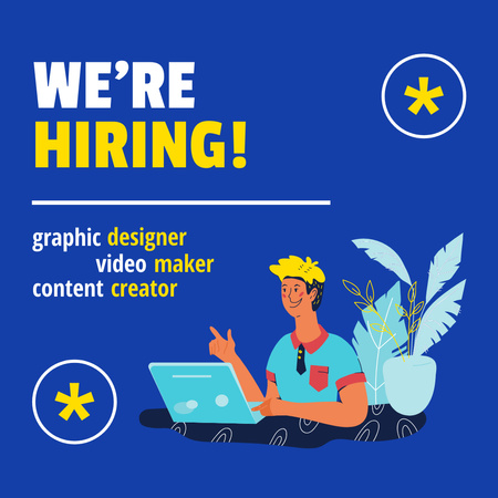 Template di design Man with Laptop for Vacancies Offer  Instagram