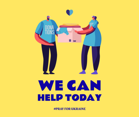 Helping Ukraine with Donations Facebook Design Template