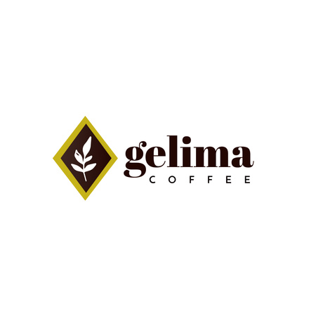 Coffee Shop Emblem with Leaf Logo 1080x1080px Tasarım Şablonu