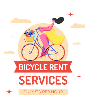 Bicycles Rent for Active Leisure and City Tours Instagram Post Vertical Design Template