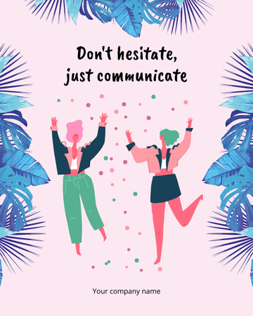 Plantilla de diseño de Brillante motivación de la comunicación. Poster 16x20in 