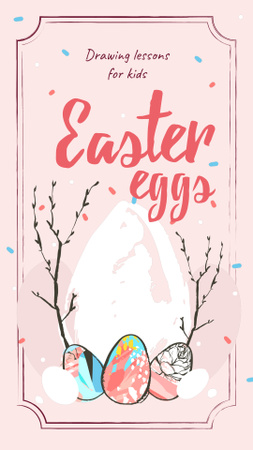 Colored Easter eggs Instagram Story Design Template