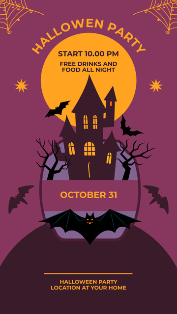 Designvorlage Halloween Party Invitation für Instagram Story