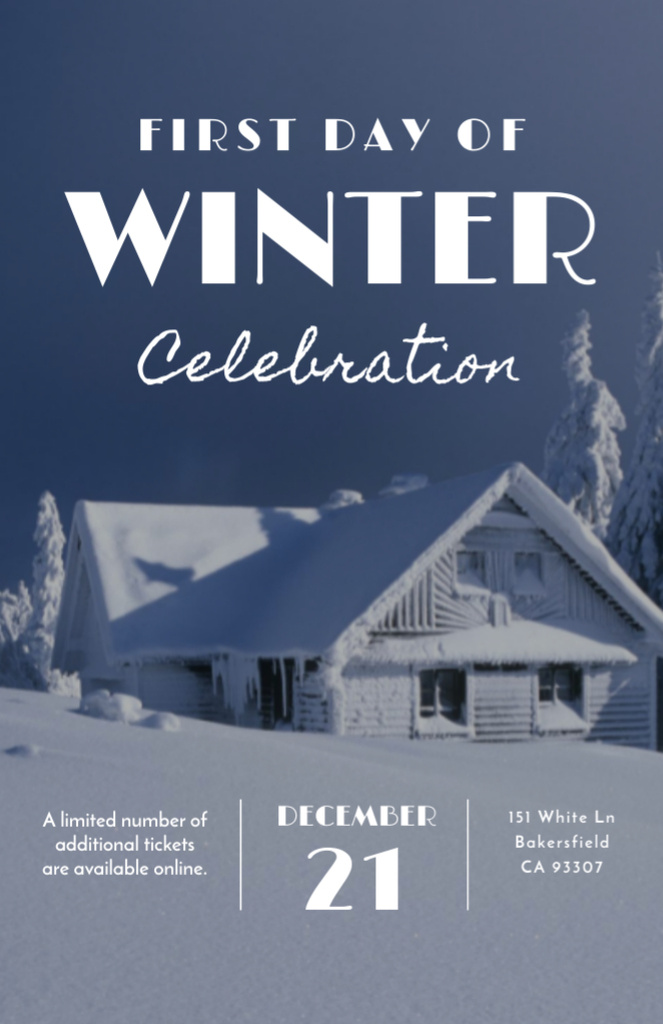 Platilla de diseño First Day of Winter Event Celebration in Snowy Forest Flyer 5.5x8.5in