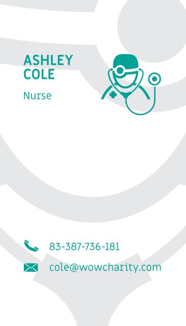 Designvorlage Nurse Services Offer für Business Card US Vertical