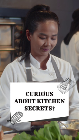 Designvorlage Schnelle Restaurant-Küchengeheimnisse, die mit dem Chefkoch gezeigt werden für TikTok Video
