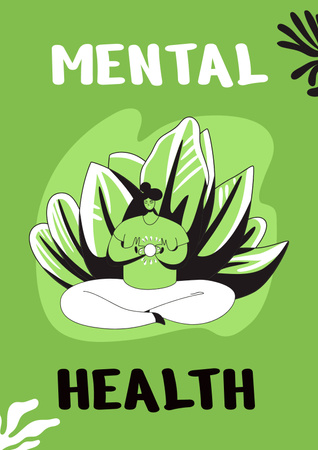 Poster on Mental Health Poster Tasarım Şablonu