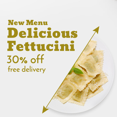New Menu Offer at Italian Restaurant Instagramデザインテンプレート