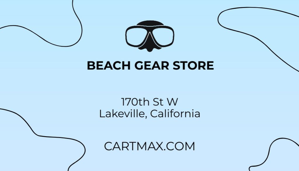 High Quality Beach Gear Store Promotion Business Card US – шаблон для дизайна