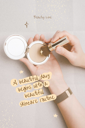 Beauty Inspiration with Girl holding Powder Pinterest – шаблон для дизайна