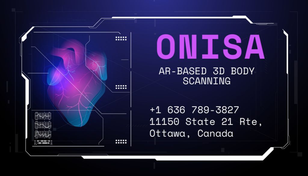 3D Body Scanning Service Offers Business Card US Tasarım Şablonu
