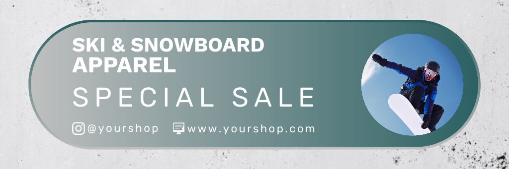 Offer of Ski and Snowboard Apparel Email header Design Template