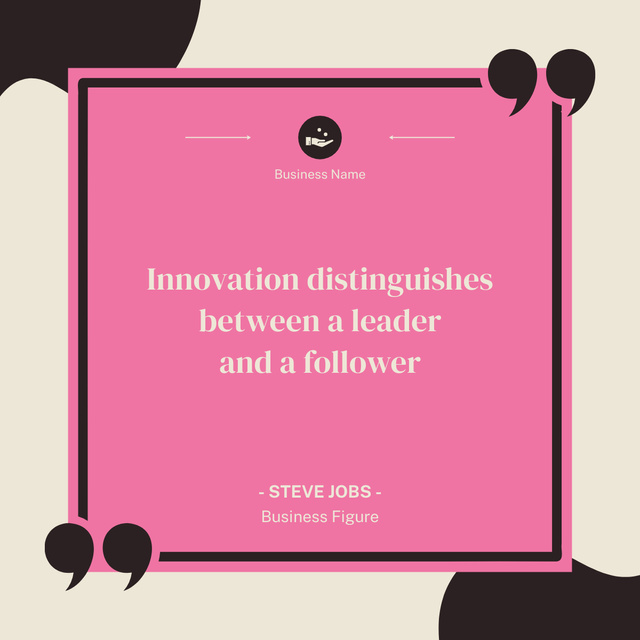 Business Quote about Leadership on Pink Background LinkedIn post tervezősablon