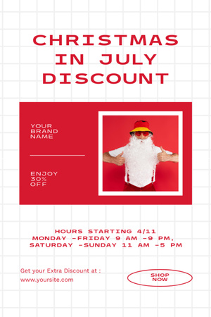 Christmas Sale Announcement in July Flyer 4x6in Design Template