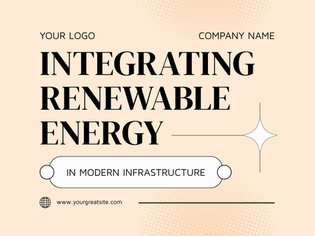 Terv a megújuló energia integrálására a modern infrastruktúrába Presentation tervezősablon