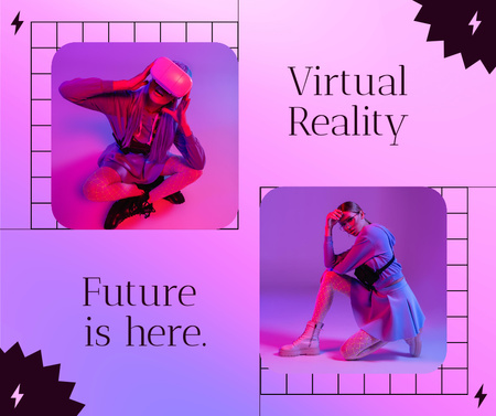 Designvorlage Virtual reality and future technology für Facebook