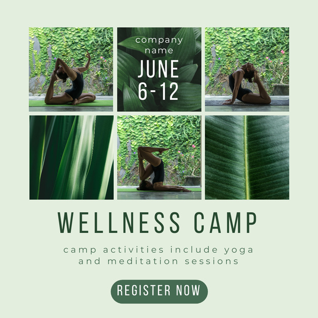 Ontwerpsjabloon van Instagram van Wellness Camp Ad