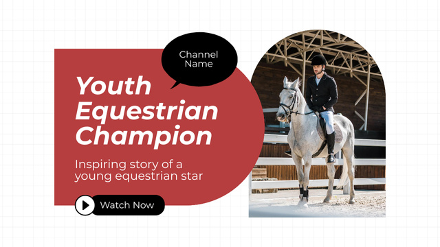 Youth Equestrian Sport Champion In Vlog Episode Youtube Thumbnail – шаблон для дизайну