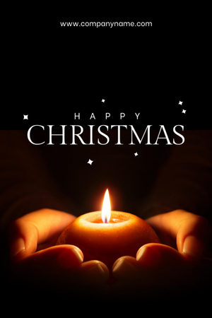 Ontwerpsjabloon van Postcard 4x6in Vertical van Radiant Christmas Holiday Greetings with Bright Candle