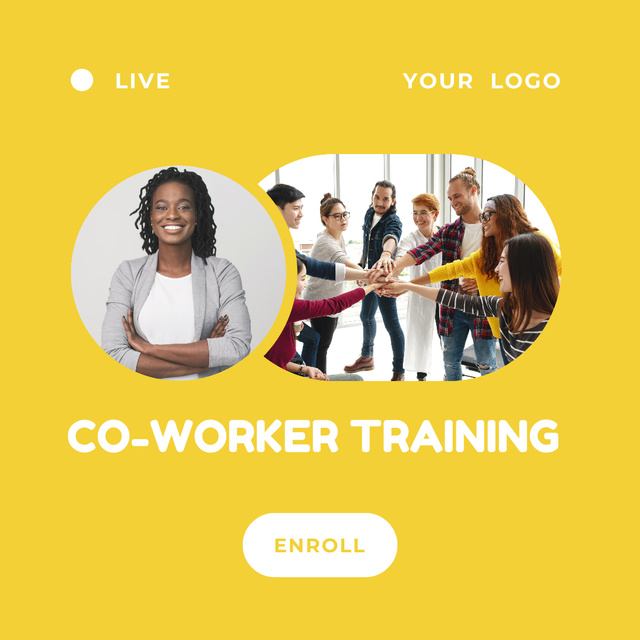 Job Training Announcement for Coworkers Animated Post Modelo de Design