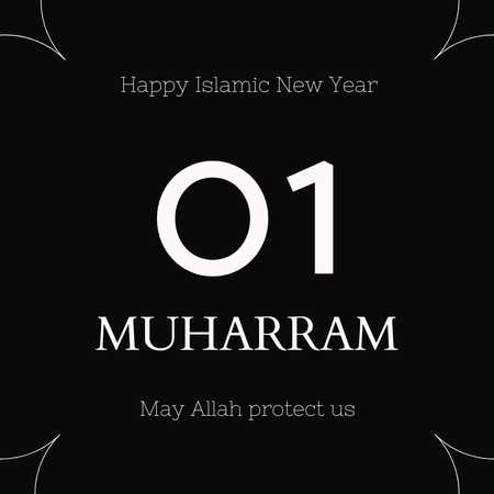 Greeting on Islamic New Year Instagram Design Template