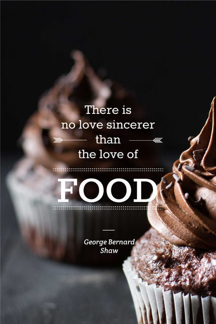 Delicious chocolate muffins with quote Pinterest Modelo de Design