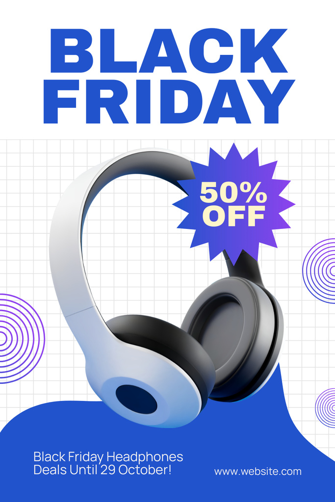 Black Friday Sale of Gadgets and Electronics Pinterestデザインテンプレート