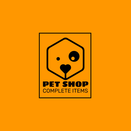 Pet Shop with Abstract Puppy Logo tervezősablon