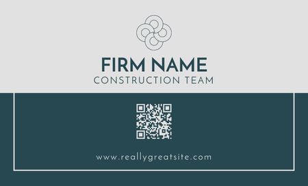 Construction Team's Offer on Grey and Blue Business Card 91x55mm Design Template